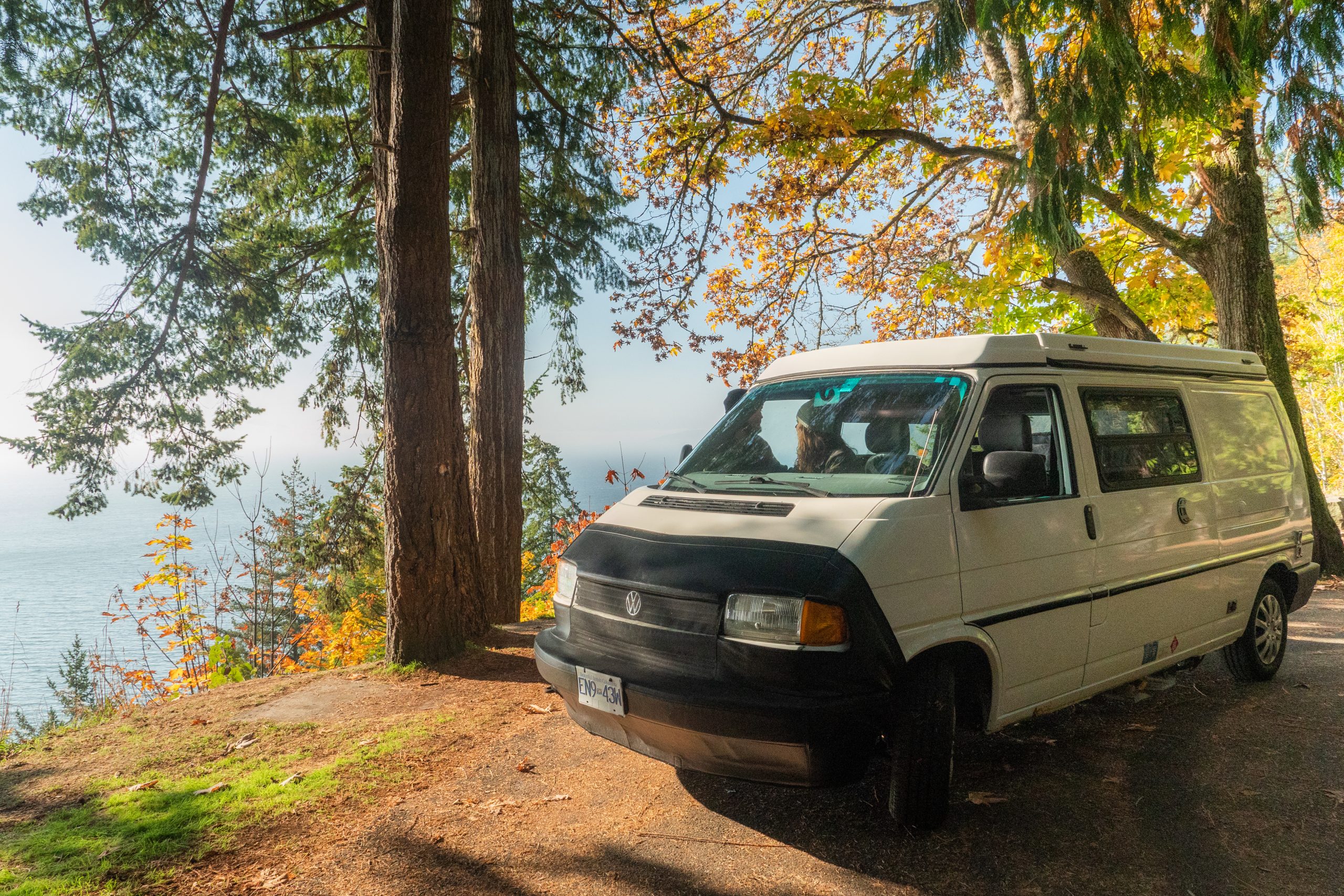 camper van in mountain