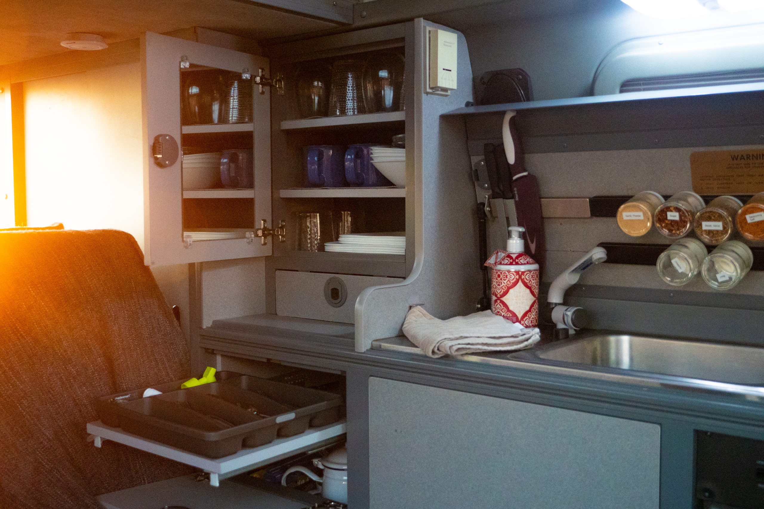 Inside the Campervan